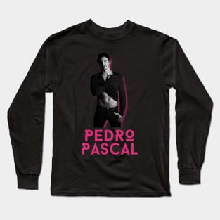 Pedro pascal\\retro fan art Long Sleeve T-Shirt